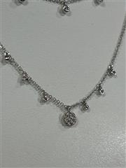 GABRIEL & CO 14k White Gold Layered Diamond Charm Drop Necklace